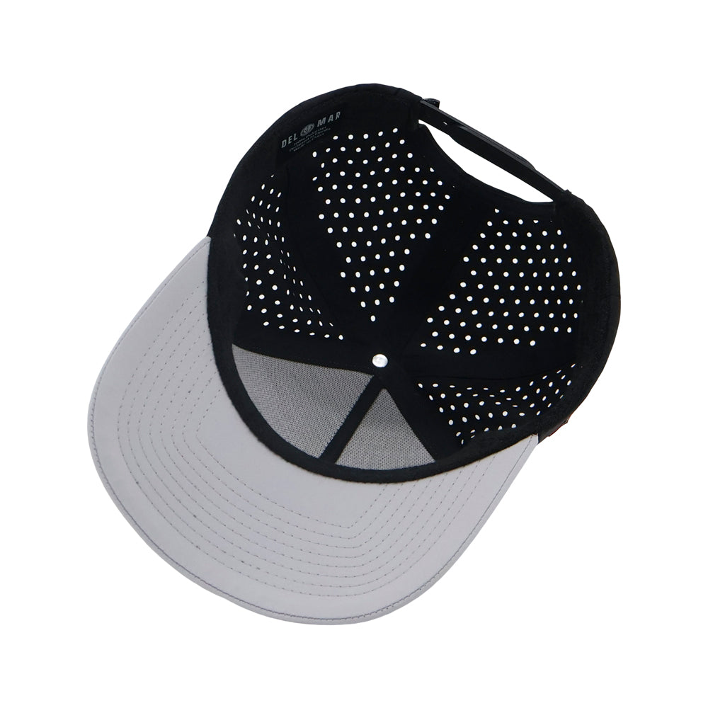 Laser Cut Mesh Performance Fishing Hat - Snapper - Black & Gray