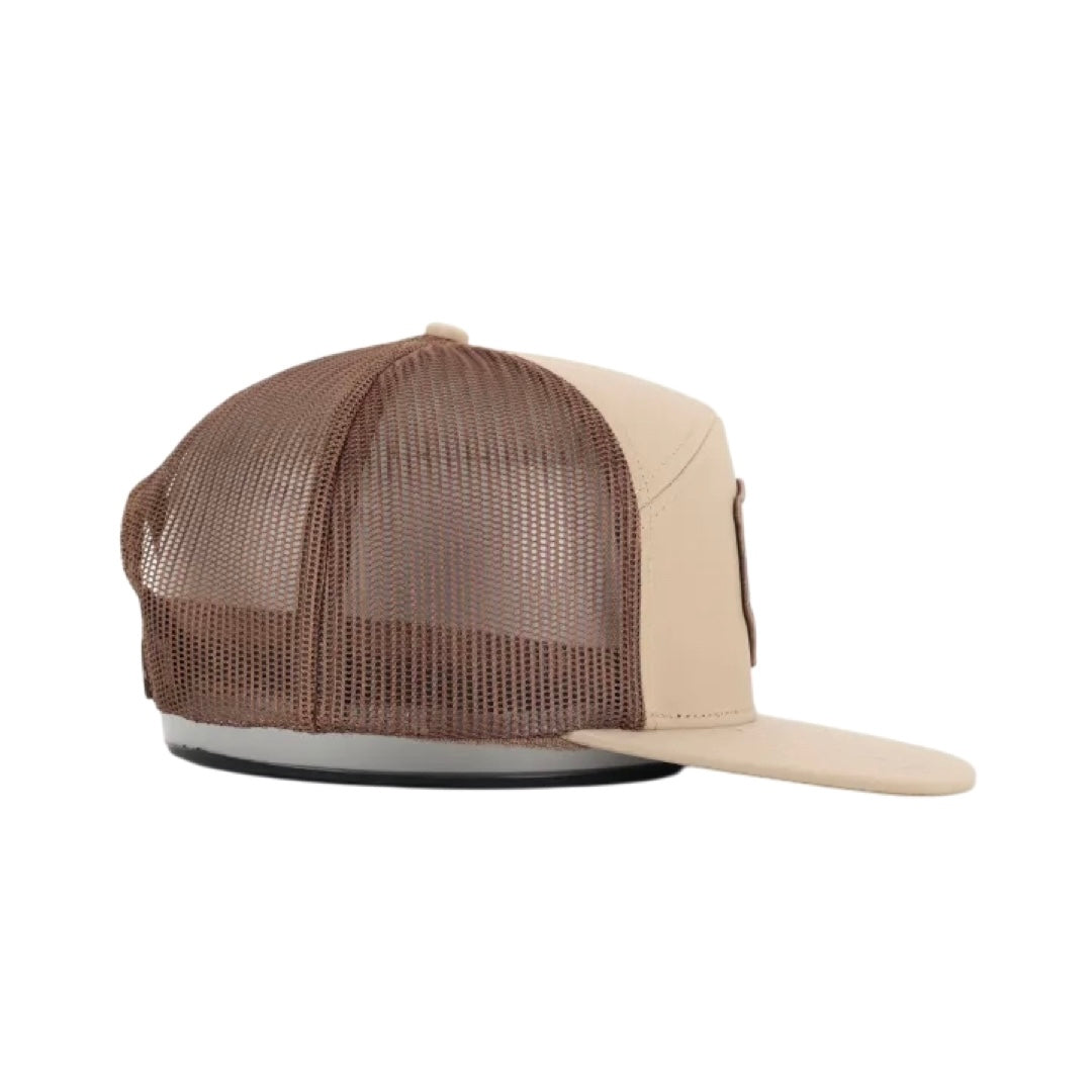 Mesh Performance Fishing Hat - Lobster - Beige / Brown