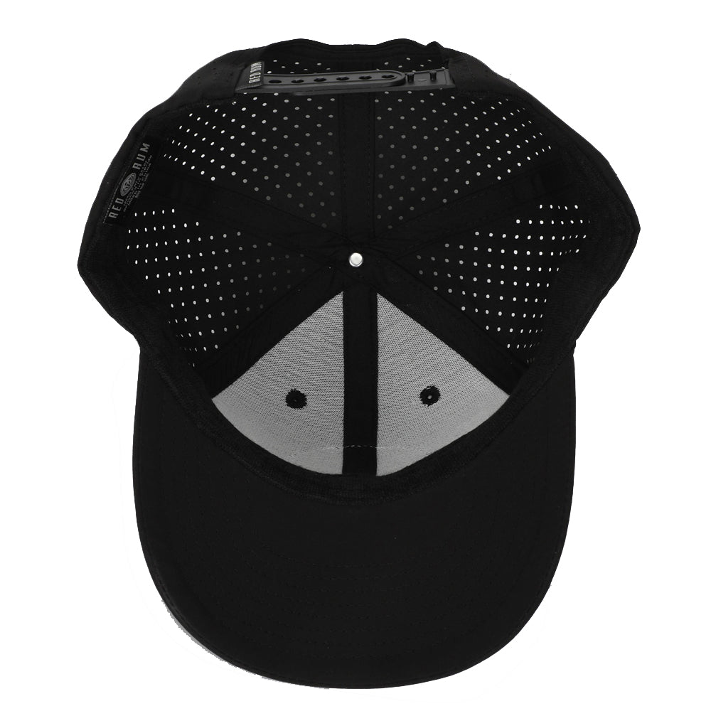 Laser Cut Mesh Performance Fishing Hat - Blackfin Tuna - Black
