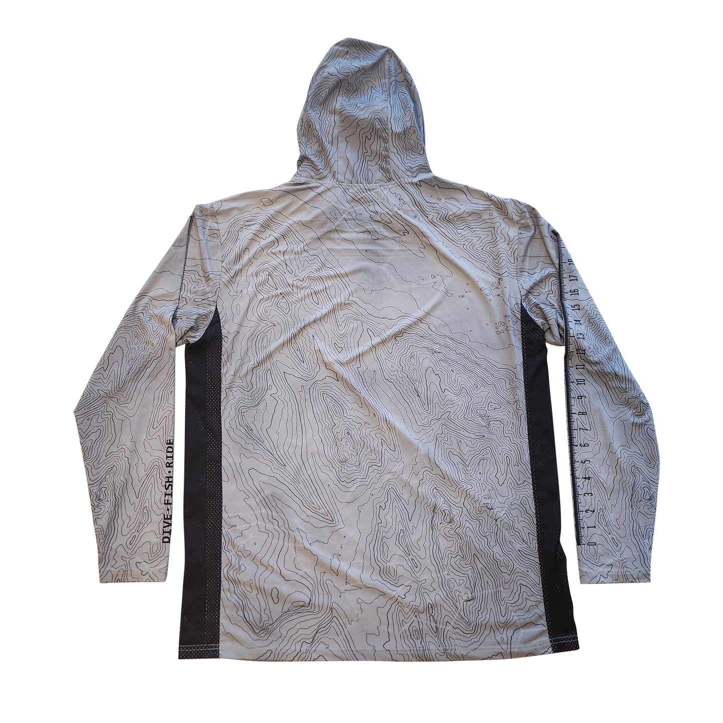 Performance Long Sleeve Hoodie Shirt with Mask - Contour Camo - Gray