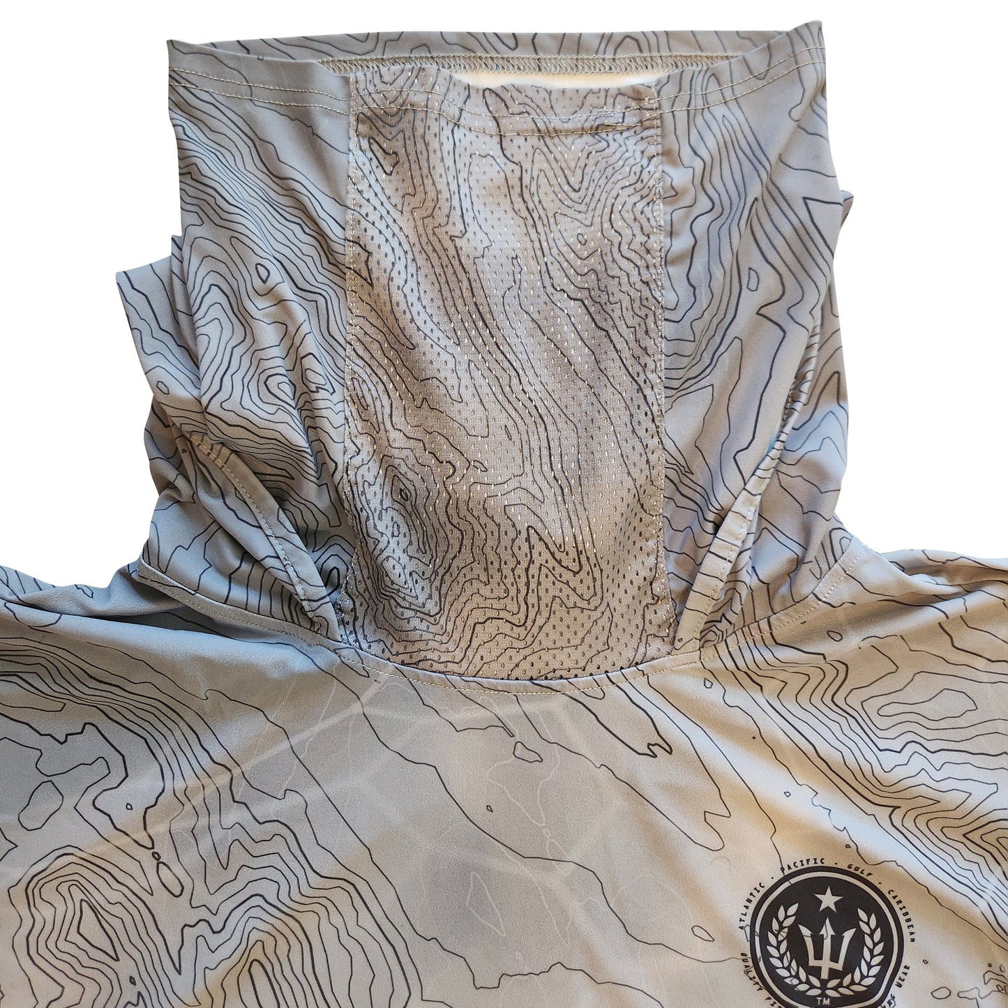 Performance Long Sleeve Hoodie Shirt with Mask - Contour Camo - Gray