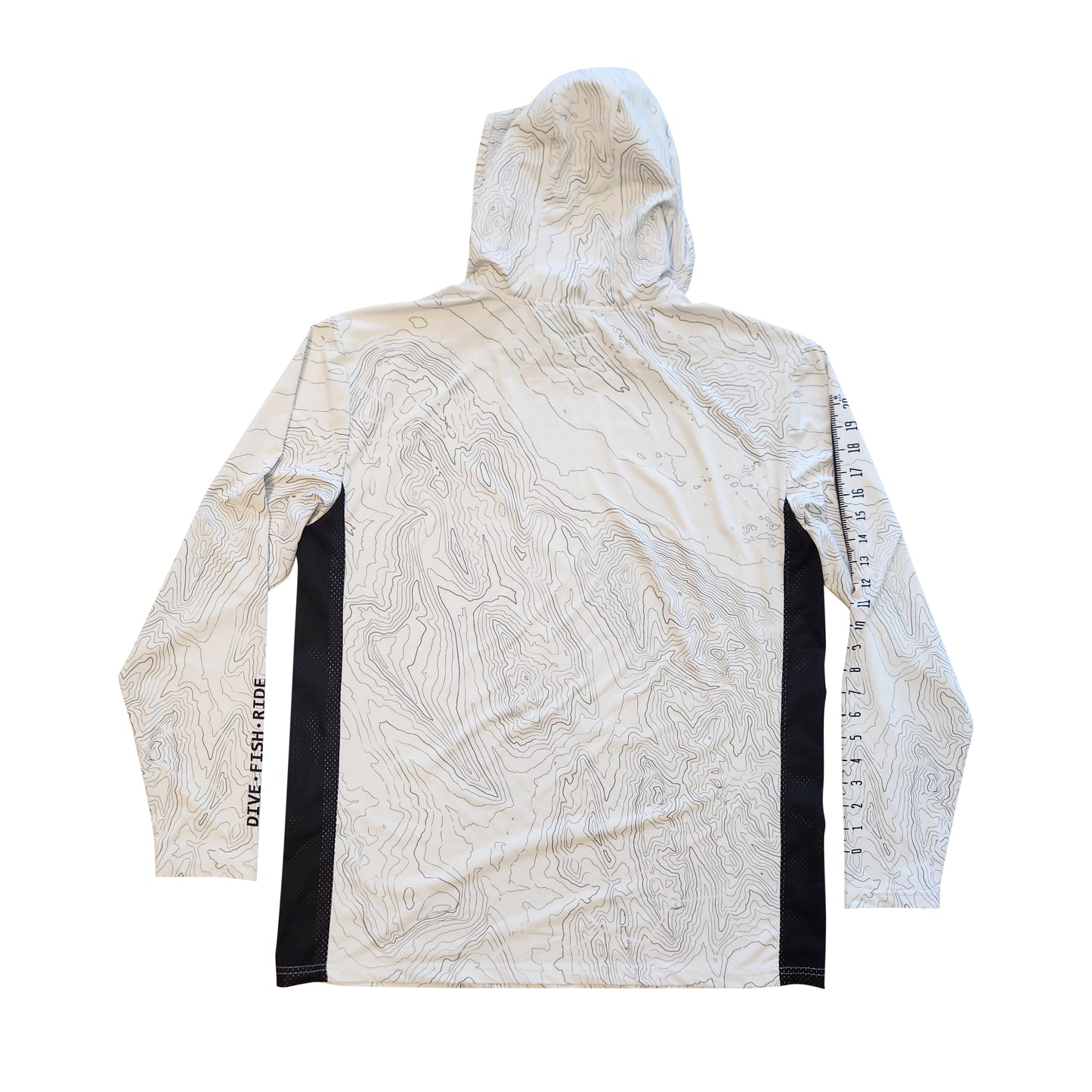 Performance Long Sleeve Hoodie Shirt with Mask - Contour Camo - White