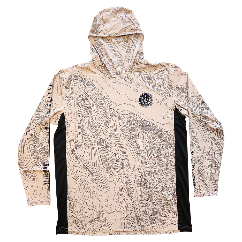 Performance Long Sleeve Hoodie Shirt with Mask - Contour Camo - Baja