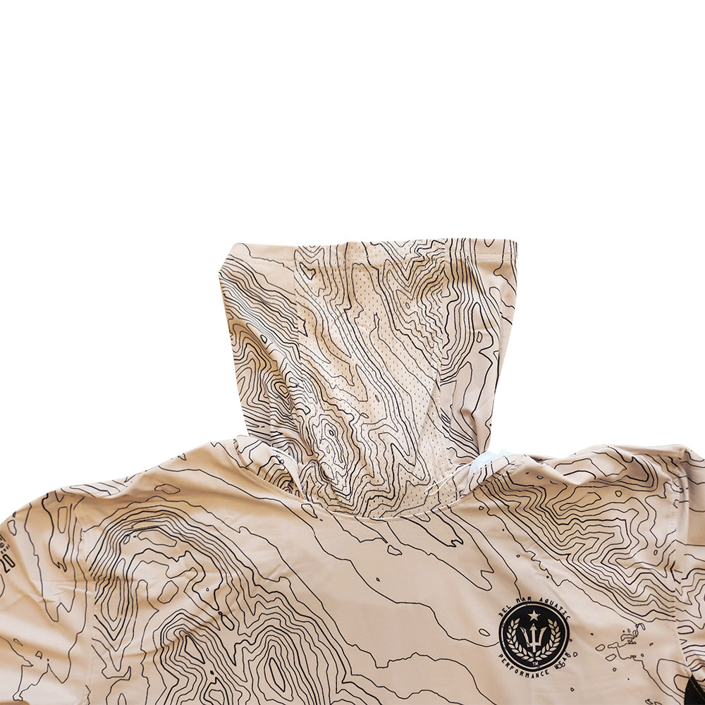 Performance Long Sleeve Hoodie Shirt with Mask - Contour Camo - Baja