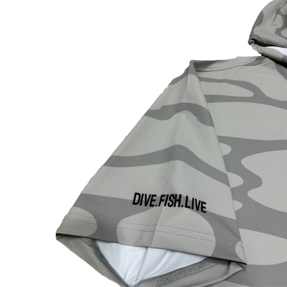 Performance Short Sleeve Shirt with Hood - Tiger Shark