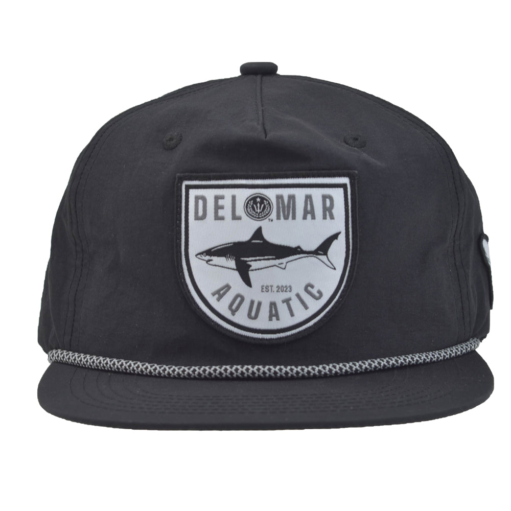 Unstructured Strapback Hat - Great White Shark - Black