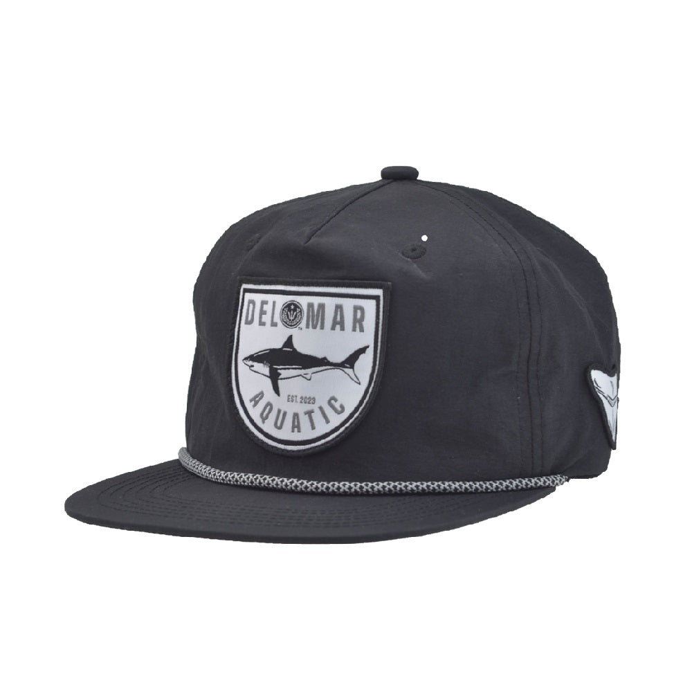 Unstructured Strapback Hat - Great White Shark - Black