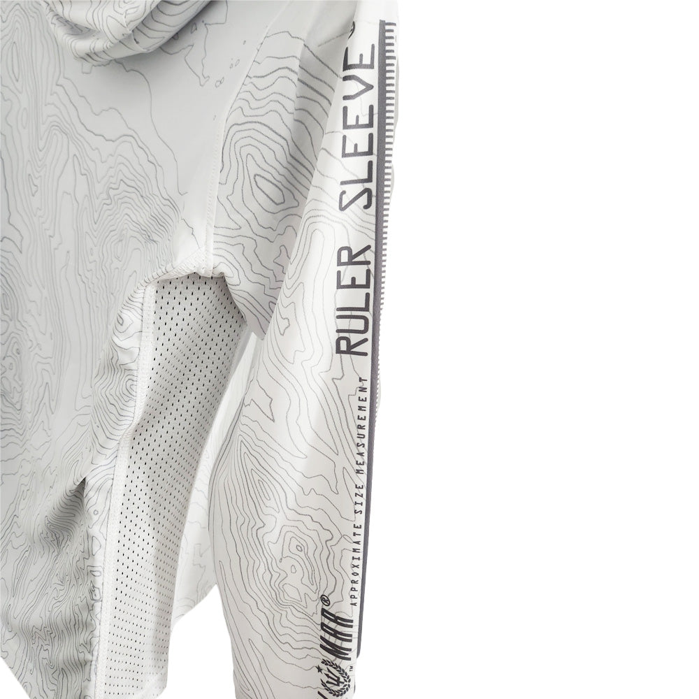 Womens Long Sleeve Hoodie with Mask - Contour Camo - White