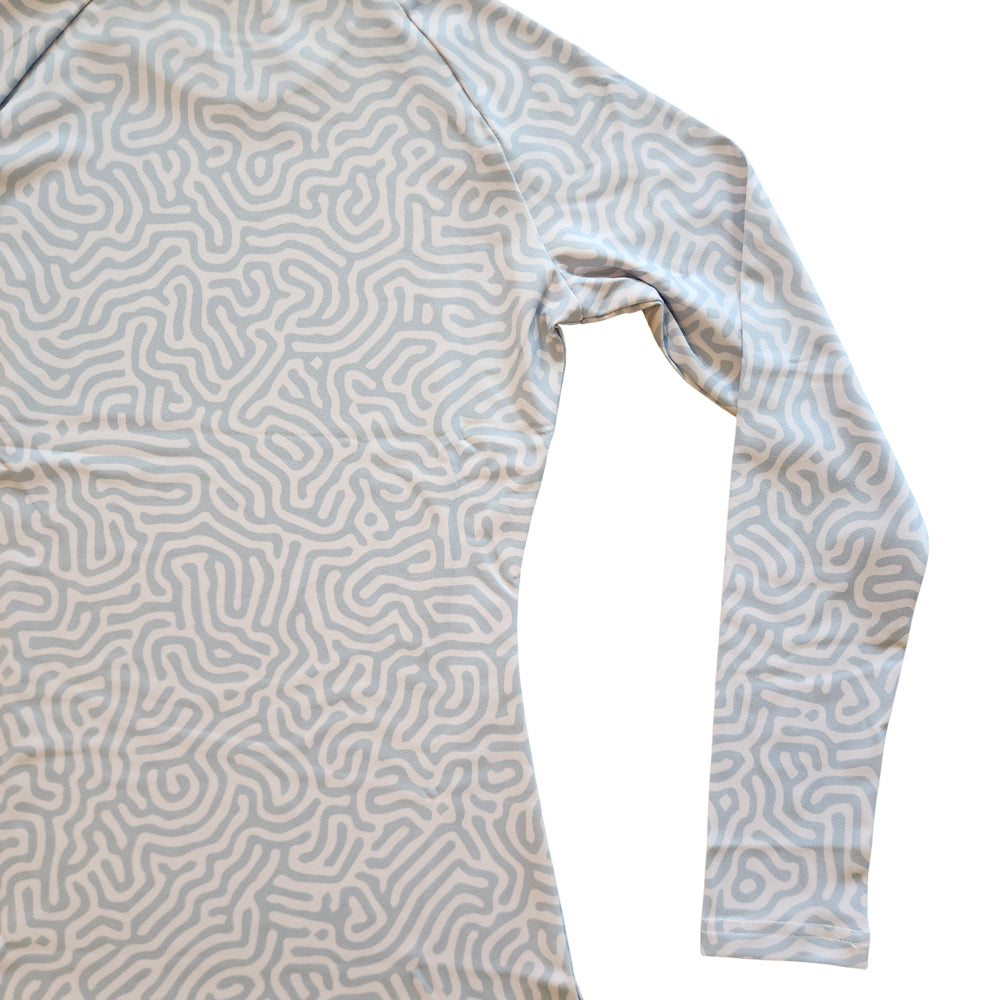 Womens Long Sleeve Rash Guard Shirt - Brain Coral