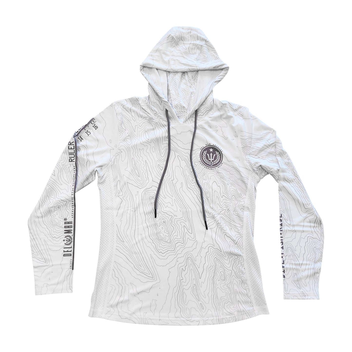 Womens Long Sleeve Hoodie with Mask - Contour Camo - White