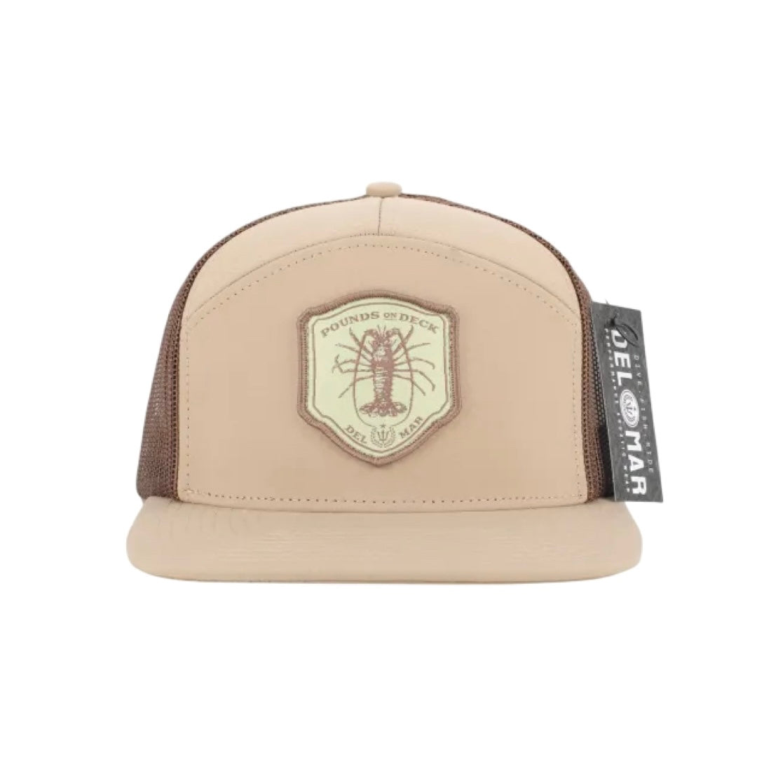 Mesh Performance Fishing Hat - Lobster - Beige / Brown