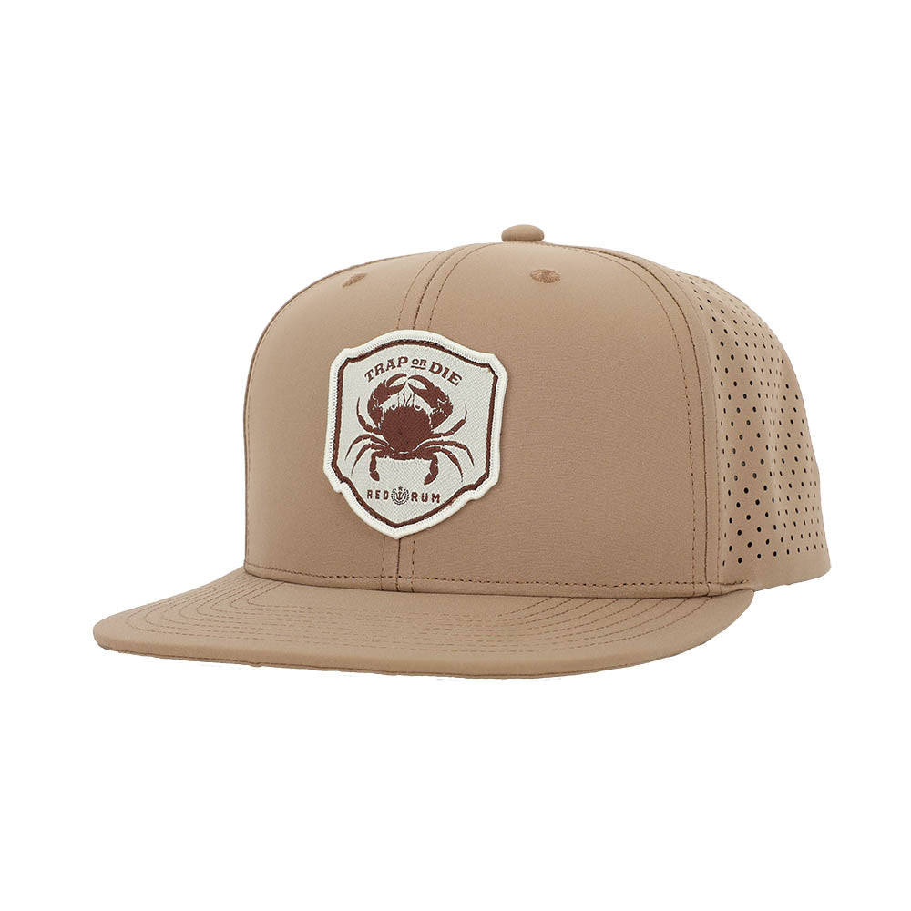 Perforated Mesh Snapback Hat - Trap or Die - Stone Crab Brown