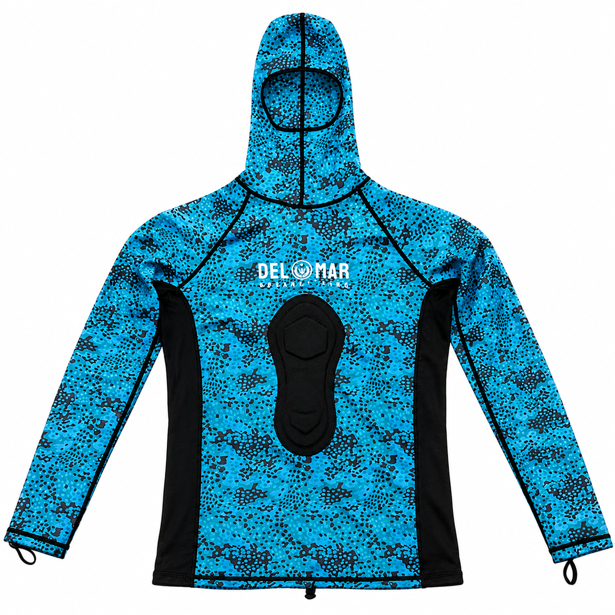 Mens Spearfishing Rash Guard Top - Blue Camo