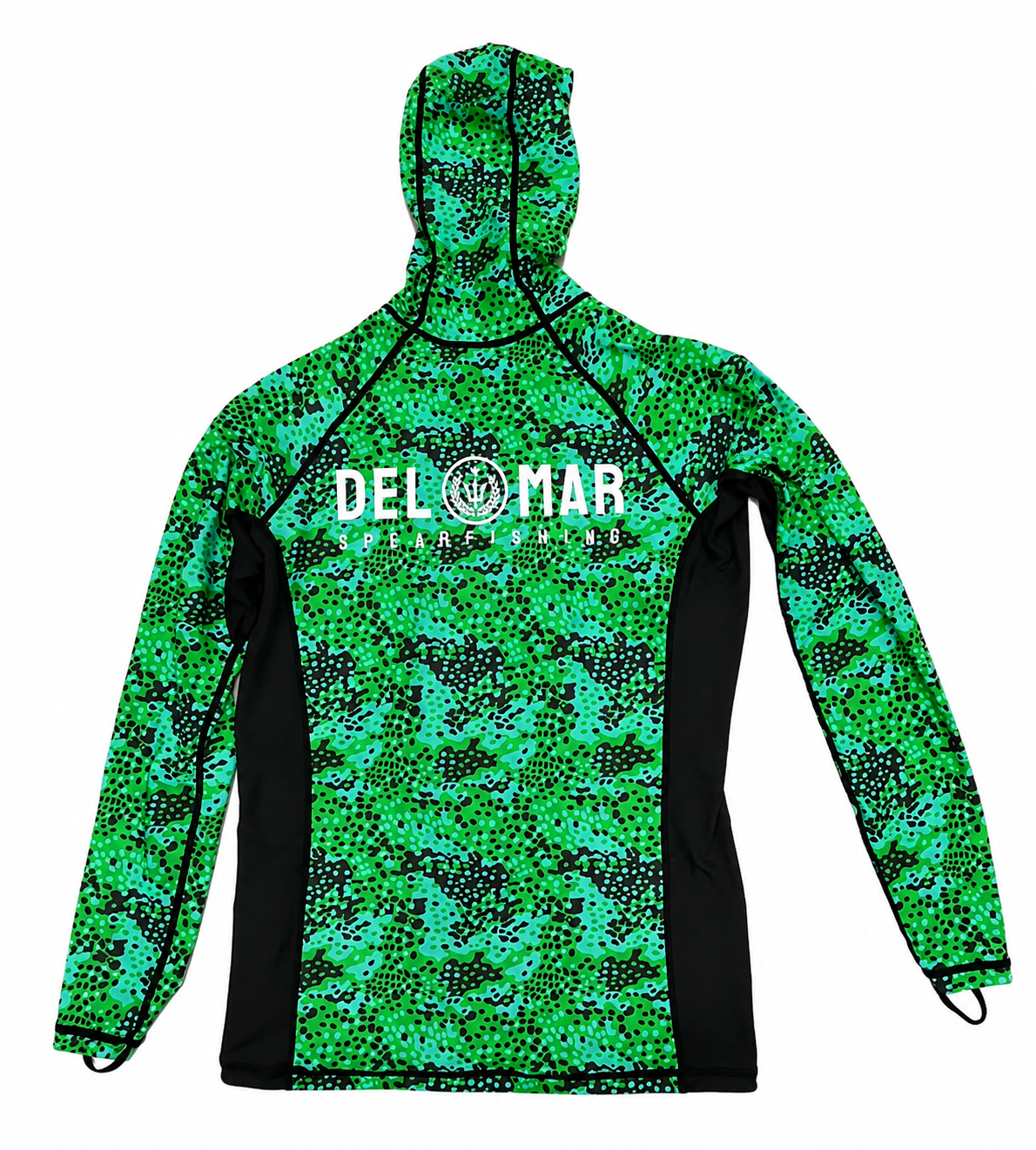 Mens Spearfishing Rash Guard Top - Green Camo