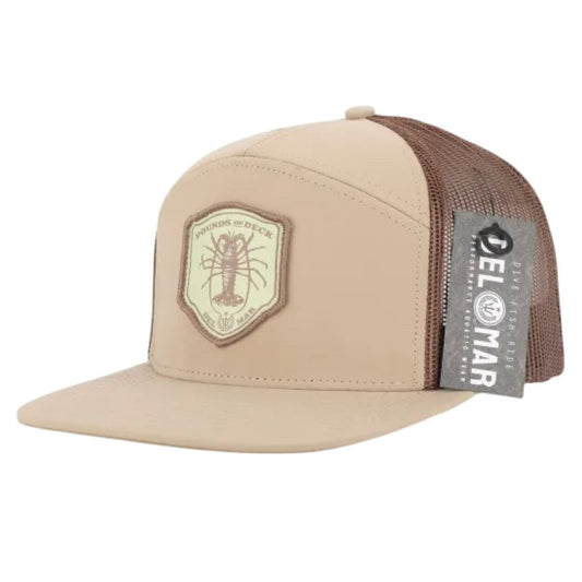 Del Mar Performance Mesh Fishing Hat – Lobster – Beige / Brown