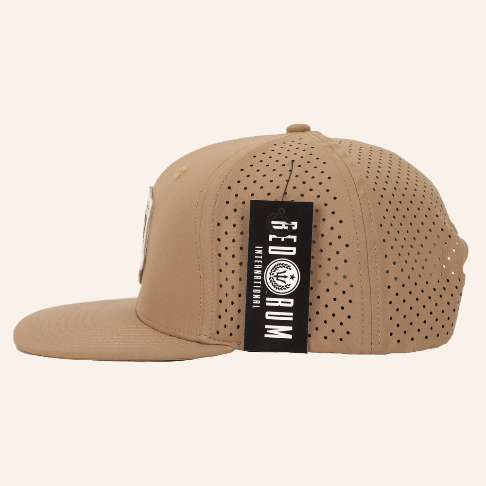 Perforated Mesh Snapback Hat - Trap or Die - Stone Crab Brown