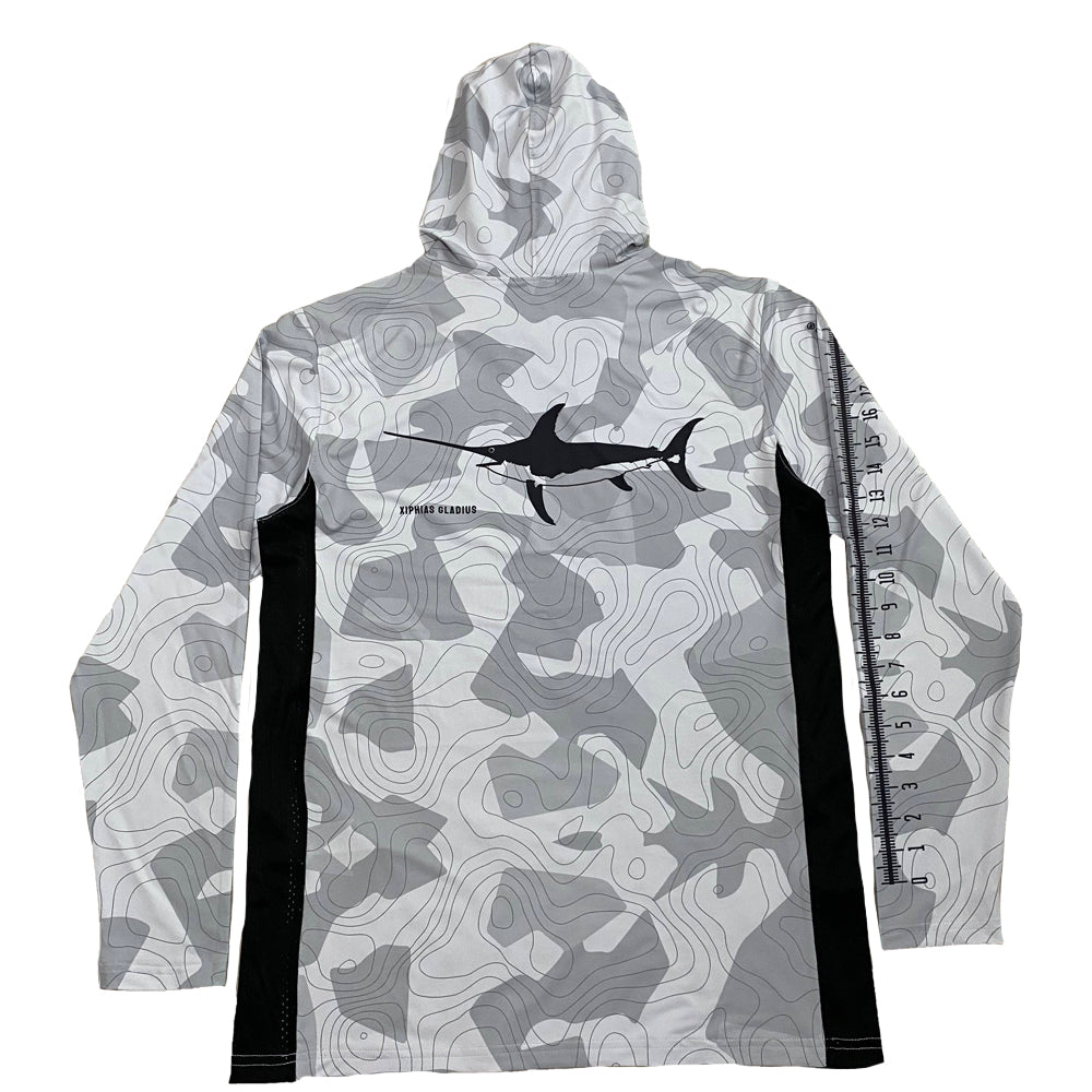 Performance Long Sleeve Hoodie Shirt with Mask - Swordfish Camo