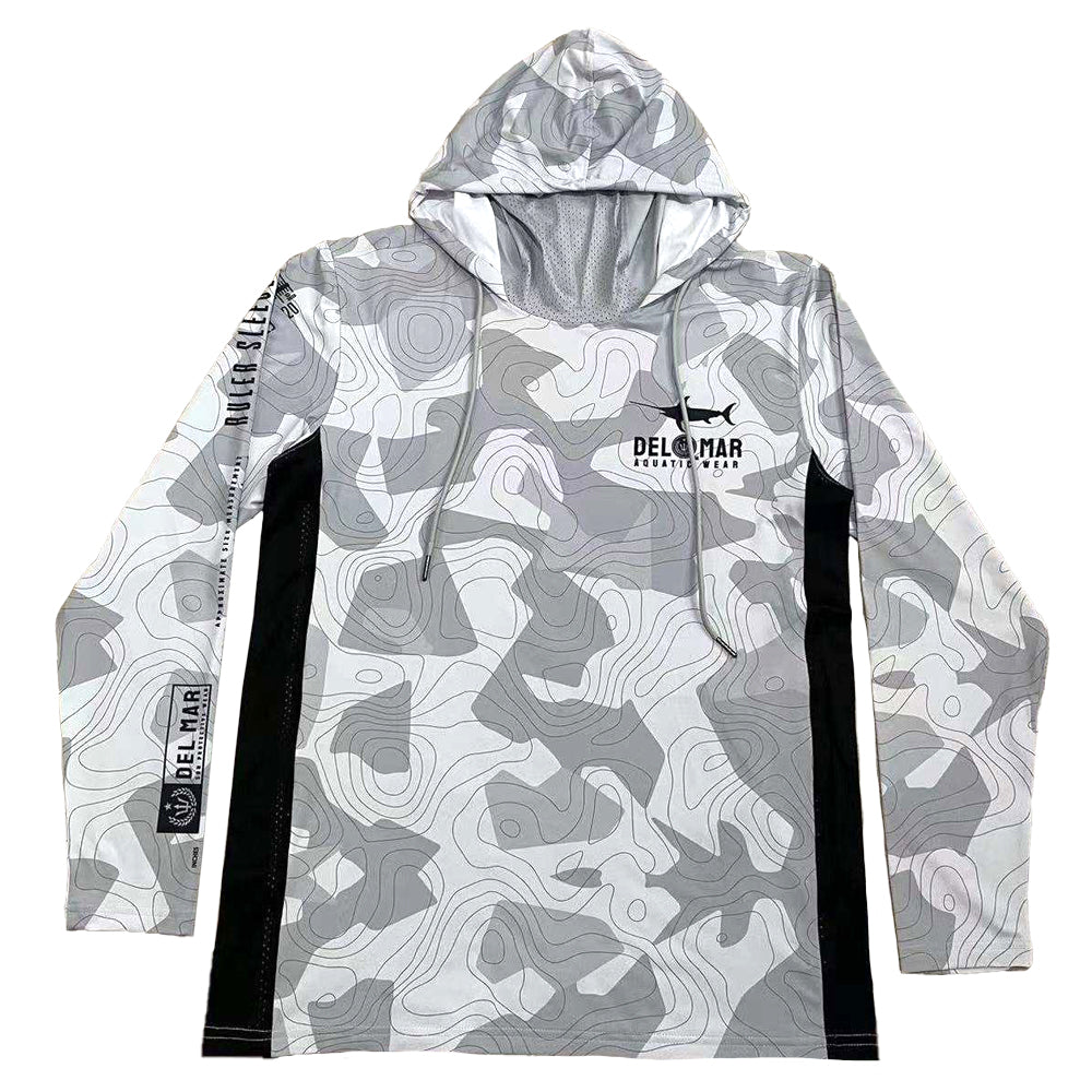 Performance Long Sleeve Hoodie Shirt with Mask - Swordfish Camo