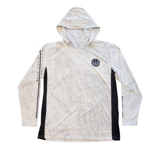 Performance Long Sleeve Hoodie Shirt with Mask - Contour Camo - White