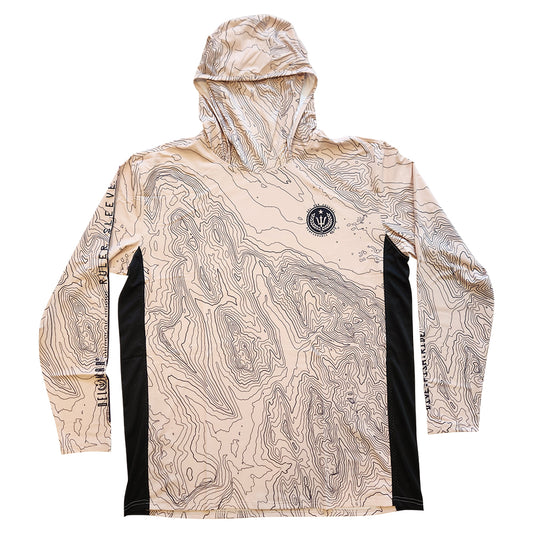 Performance Long Sleeve Hoodie Shirt with Mask - Contour Camo - Baja