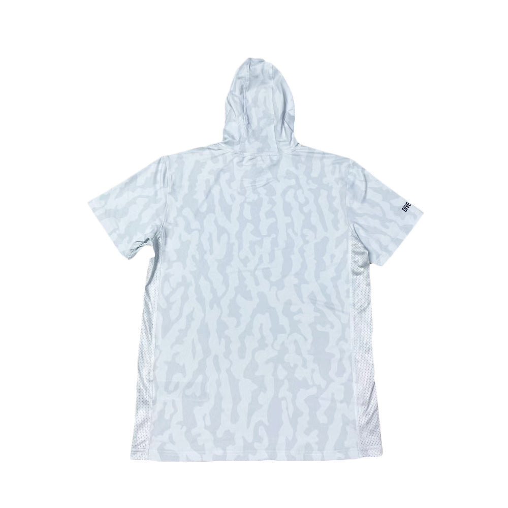 Performance Short Sleeve Shirt with Hood - Grouper Camo - White