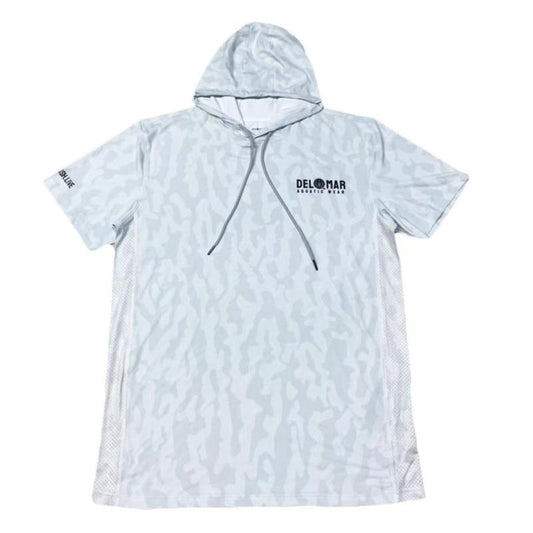 Performance Short Sleeve Shirt with Hood - Grouper Camo - White