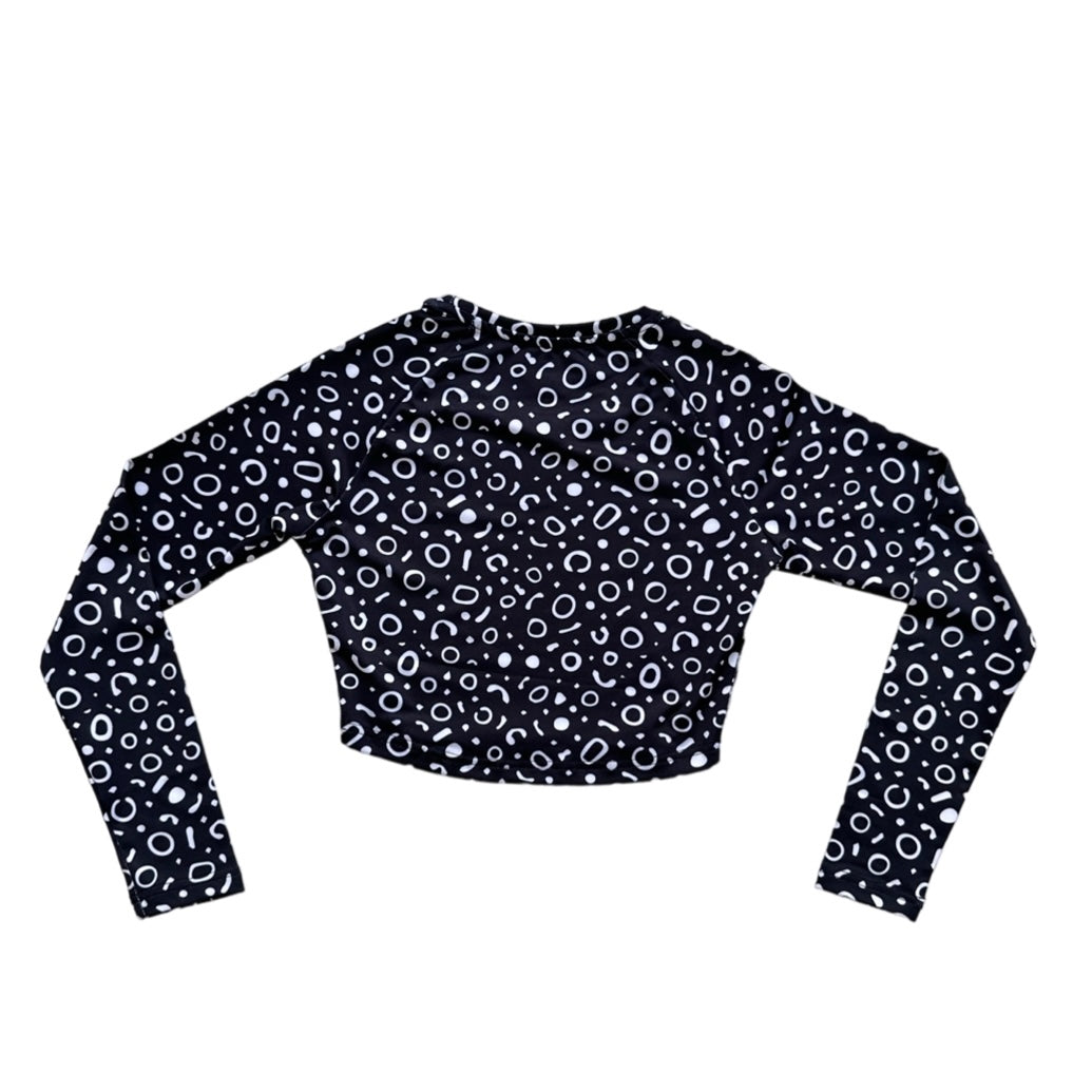 Womens Long Sleeve Crop Top Rash Guard Shirt - Spotted Eagle Ray