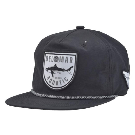 Unstructured Strapback Hat - Great White Shark - Black